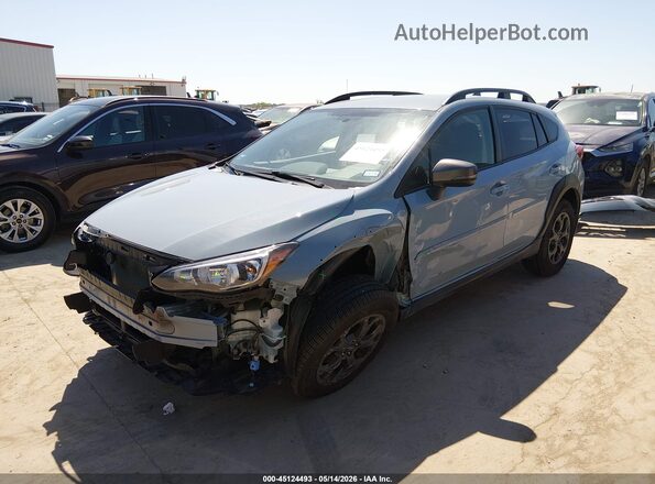 JF2GTHRC6MH664068 2021 SUBARU CROSSTREK Light Blue წინა მარცხენა ხედი სამი მეოთხედიდან