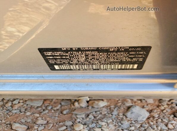 JF2GTHSC6MH222708 2021 SUBARU CROSSTREK Silver VIN կոդի պիտակի տեսք