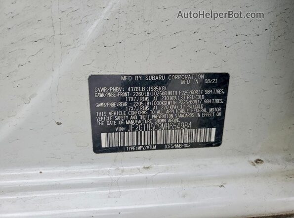 JF2GTHSC9MH654984 2021 SUBARU CROSSTREK White 
