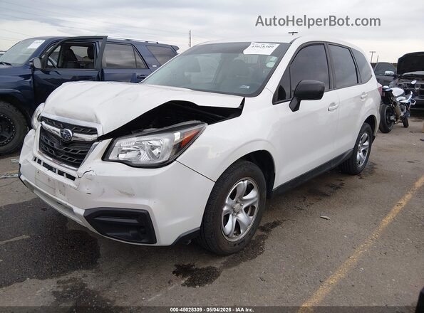 JF2SJAAC0JH430507 2018 SUBARU FORESTER 2.5 White წინა მარცხენა ხედი სამი მეოთხედიდან