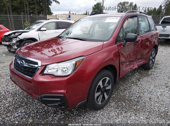 JF2SJABC6HH576144 2017 SUBARU FORESTER Red წინა მარცხენა ხედი სამი მეოთხედიდან