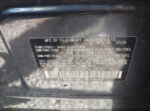 JF2SJADC6GH423646 2016 SUBARU FORESTER Dark Blue Շարժիչի բաժամունքի տեսք