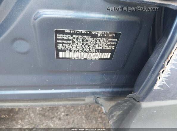 JF2SJADC7HH491715 2017 SUBARU FORESTER Blue 