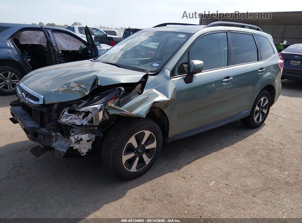 JF2SJAEC0JH572821 2018 SUBARU FORESTER Green Առջևի ձախ երեք քառորդ տեսարան