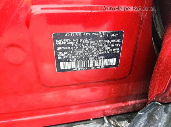 JF2SJAGC3HH577695 2017 SUBARU FORESTER Red 