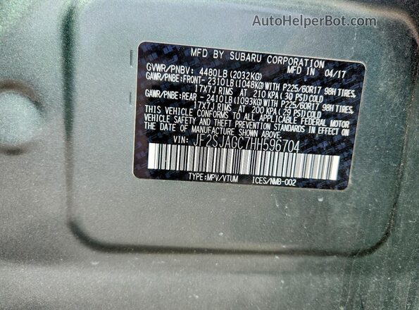 JF2SJAGC7HH596704 2017 SUBARU FORESTER 2.5 Green 