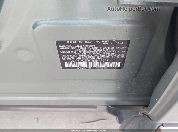 JF2SJAWC3HH466727 2017 SUBARU FORESTER 2.5I TO Green Вид підкапотного простору