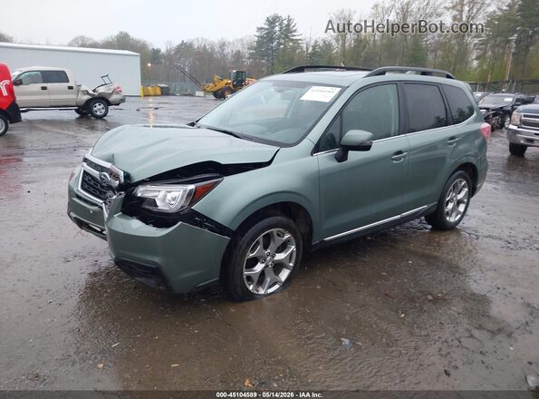JF2SJAWC5JH584753 2018 SUBARU FORESTER Green Առջևի ձախ երեք քառորդ տեսարան