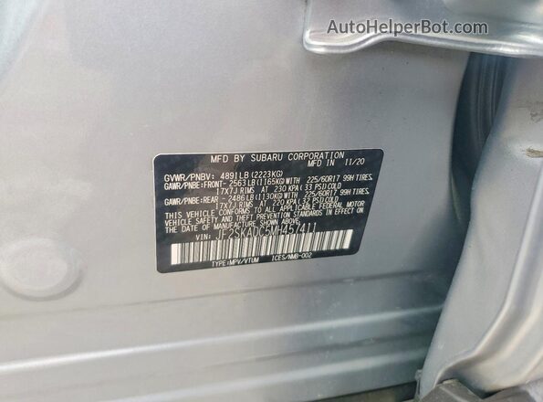 JF2SKADC5MH457411 2021 SUBARU FORESTER Silver Вид наклейки з VIN-кодом