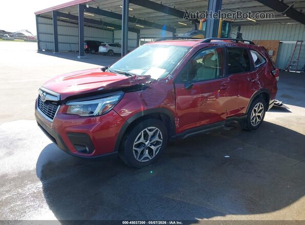 JF2SKAJC5MH526425 2021 SUBARU FORESTER Red Vista tres cuartos delantera izquierda