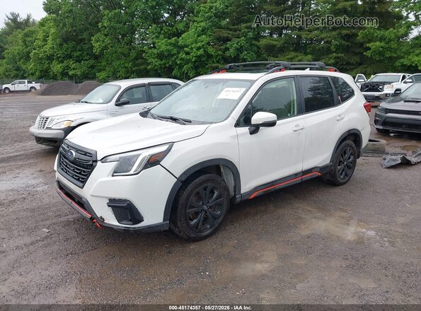 JF2SKAJC5PH506082 2023 SUBARU FORESTER White Առջևի ձախ երեք քառորդ տեսարան