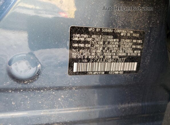 JF2SKAJC6MH517877 2021 SUBARU FORESTER Blue 