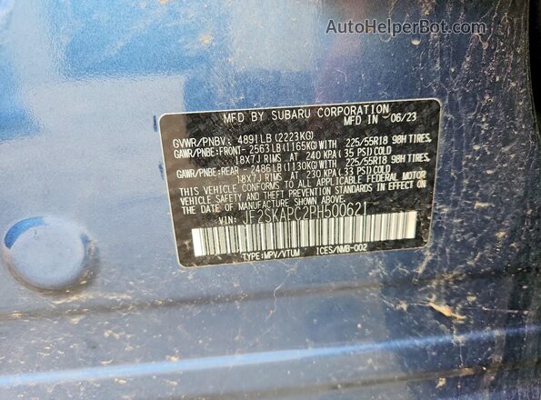 JF2SKAPC2PH500621 2023 SUBARU FORESTER Blue 