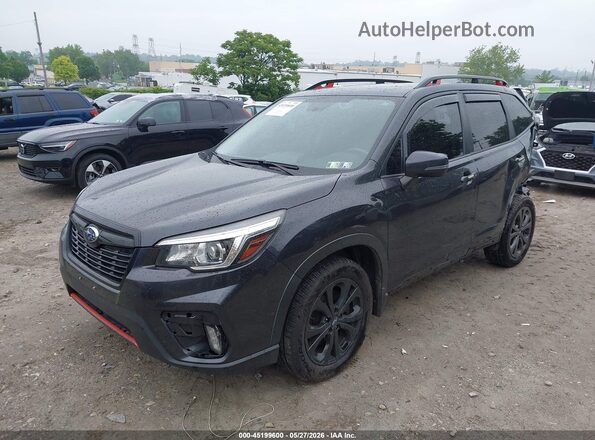 JF2SKAPC3KH485877 2019 SUBARU FORESTER Black წინა მარცხენა ხედი სამი მეოთხედიდან