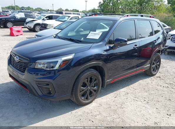 JF2SKARC2MH550265 2021 SUBARU FORESTER Blue წინა მარცხენა ხედი სამი მეოთხედიდან