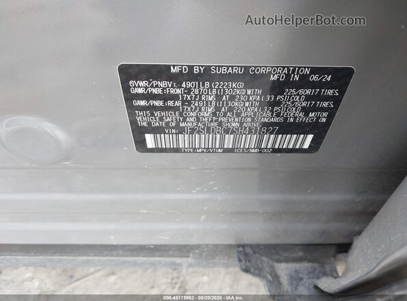 JF2SLDBC7SH431827 2025 SUBARU FORESTER Gray ძრავის განყოფილების ხედი