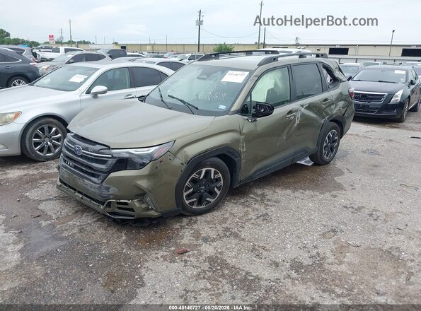 JF2SLDDC3SH452123 2025 SUBARU FORESTER Green წინა მარცხენა ხედი სამი მეოთხედიდან