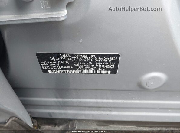 JF2SLDDCXSH532342 2025 SUBARU FORESTER Silver Widok komory silnika