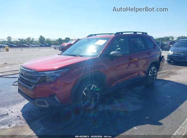 JF2SLDRC5SH460586 2025 SUBARU FORESTER Red წინა მარცხენა ხედი სამი მეოთხედიდან