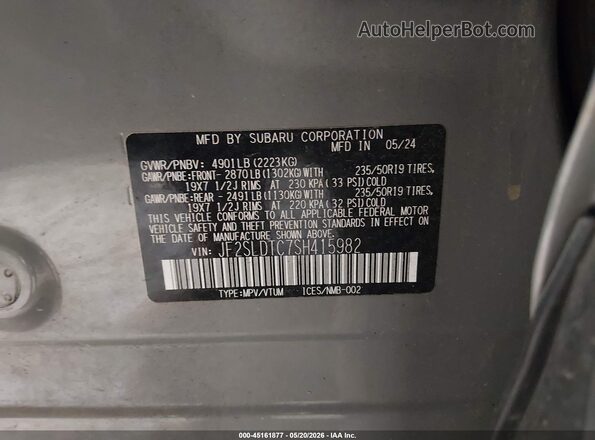 JF2SLDTC7SH415982 2025 SUBARU FORESTER Gray Vista del compartimento del motor