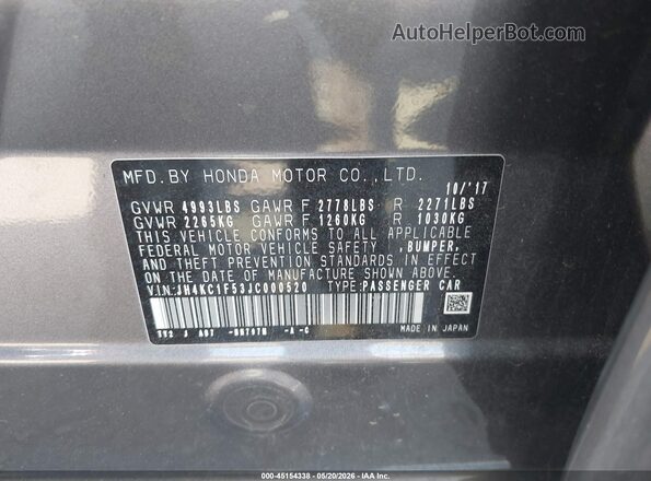 JH4KC1F53JC000520 2018 ACURA RLX Серый Вид подкапотного пространства