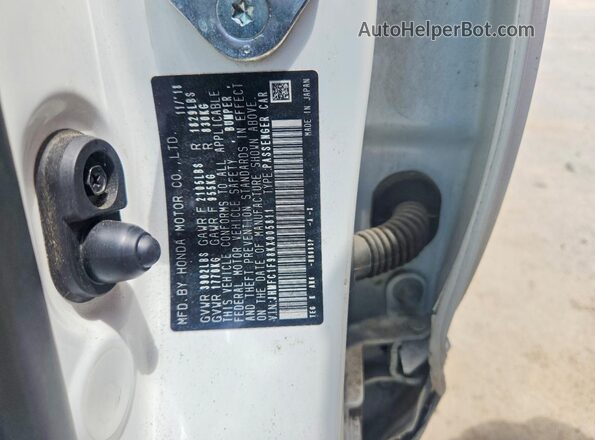 JHMFC1F98KX005811 2019 HONDA CIVIC White Vista del compartimento del motor