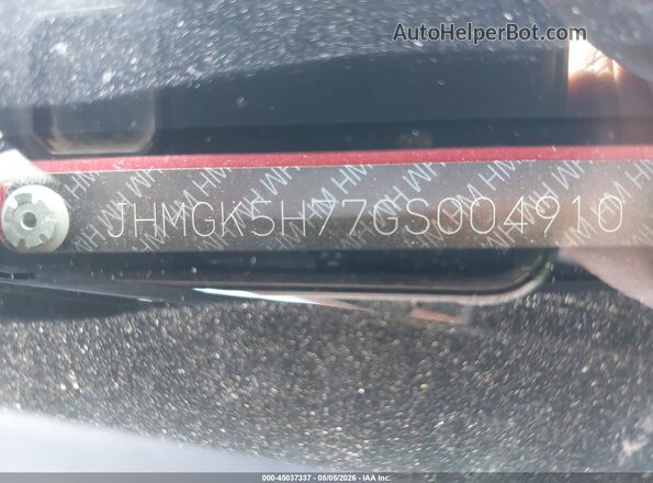 JHMGK5H77GS004910 2016 HONDA FIT Red 