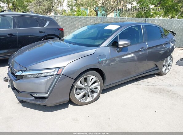 JHMZC5F14JC014476 2018 HONDA CLARITY Gray წინა მარცხენა ხედი სამი მეოთხედიდან