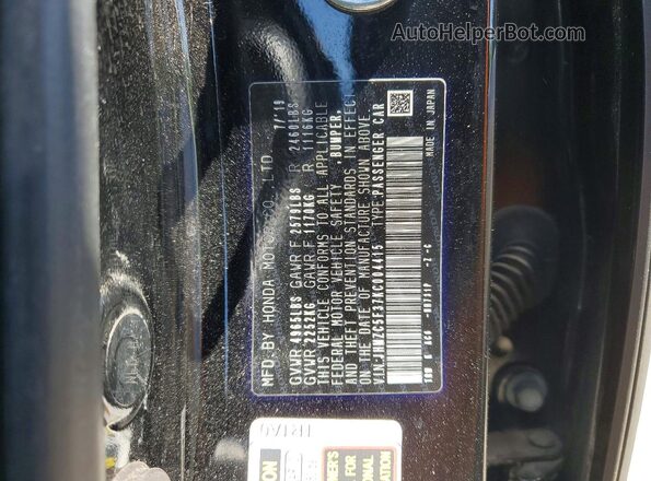 JHMZC5F37KC004415 2019 HONDA CLARITY Black Շարժիչի բաժամունքի տեսք