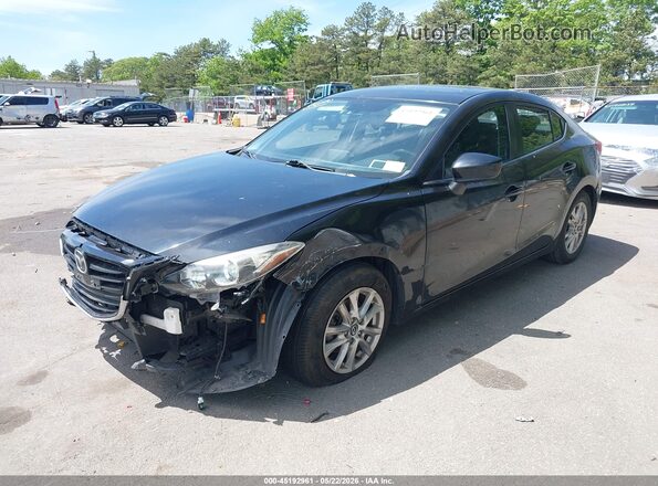 JM1BM1V77G1343076 2016 MAZDA 3 Black Առջևի ձախ երեք քառորդ տեսարան