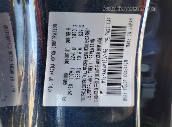JM1BPAAL6M1307496 2021 MAZDA 3 Blue 