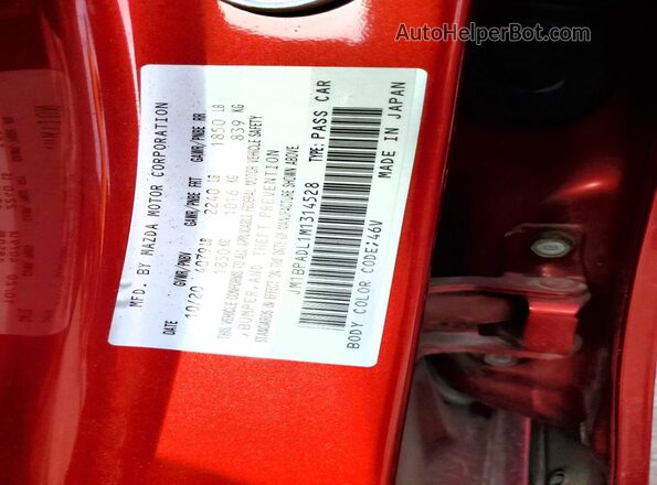 JM1BPADL1M1314528 2021 MAZDA 3 Red 