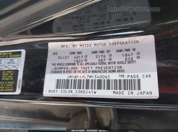 JM1BPAML7M1340065 2021 MAZDA 3 Black Вид підкапотного простору