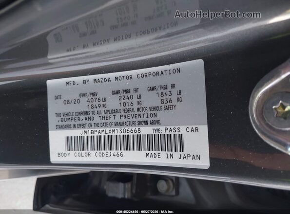 JM1BPAMLXM1306668 2021 MAZDA 3 Gray 