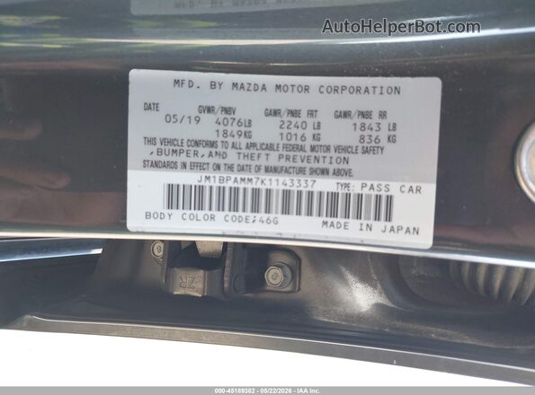 JM1BPAMM7K1143337 2019 MAZDA 3 Gray Вид підкапотного простору