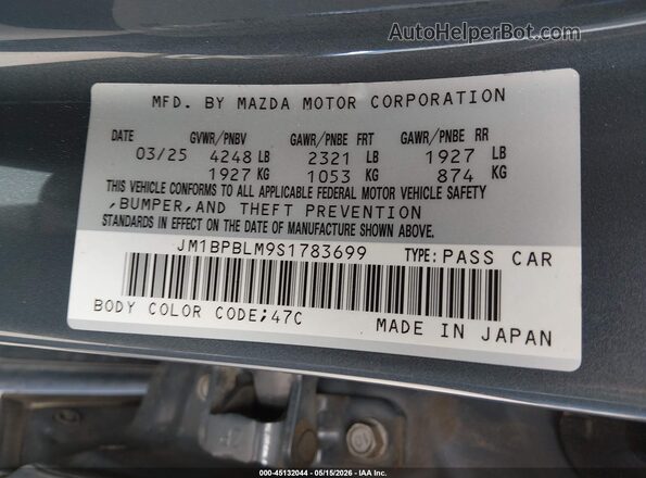 JM1BPBLM9S1783699 2025 MAZDA 3 Синий Вид подкапотного пространства