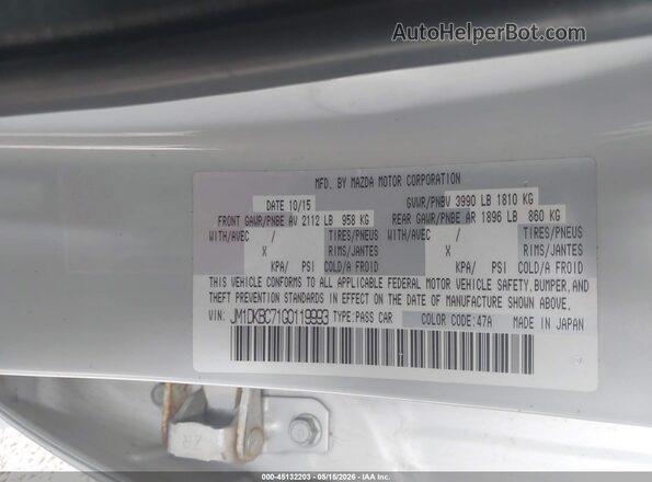 JM1DKBC71G0119993 2016 MAZDA CX-3 Gray Вид підкапотного простору