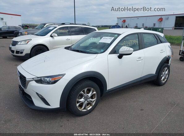 JM1DKDB76J0321748 2018 MAZDA CX-3 White წინა მარცხენა ხედი სამი მეოთხედიდან