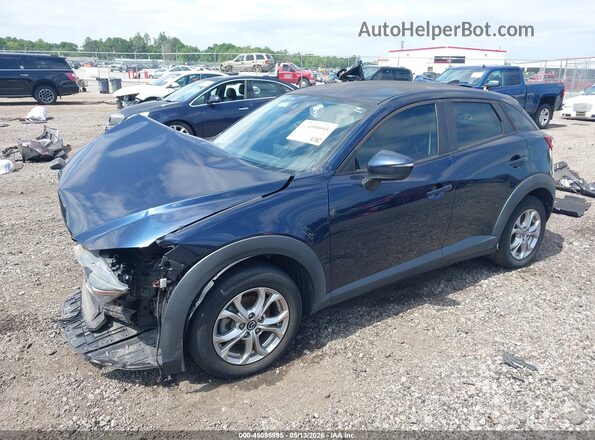 JM1DKDB76K0444340 2019 MAZDA CX-3 Dark Blue Առջևի ձախ երեք քառորդ տեսարան