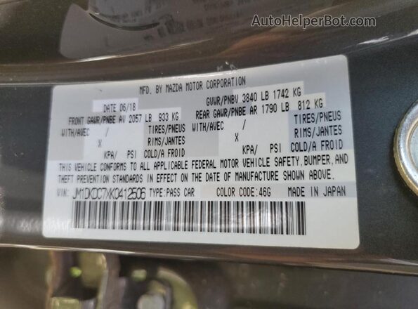 JM1DKDC7XK0412506 2019 MAZDA CX-3 Charcoal VIN sticker view