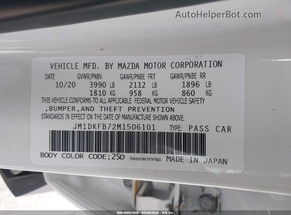 JM1DKFB72M1506101 2021 MAZDA CX-3 White Շարժիչի բաժամունքի տեսք