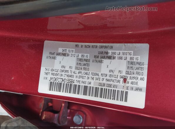 JM1DKFC73H0155984 2017 MAZDA CX-3 Red Engine compartment view