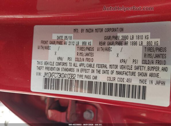 JM1DKFC73K0410382 2019 MAZDA CX-3 Red Engine compartment view