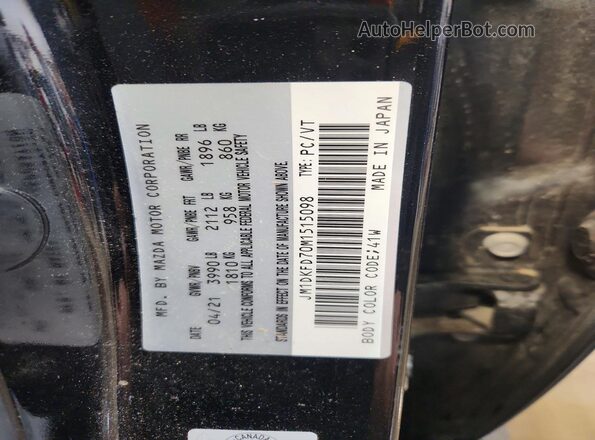JM1DKFD70M1515098 2021 MAZDA CX-3 Black Widok komory silnika
