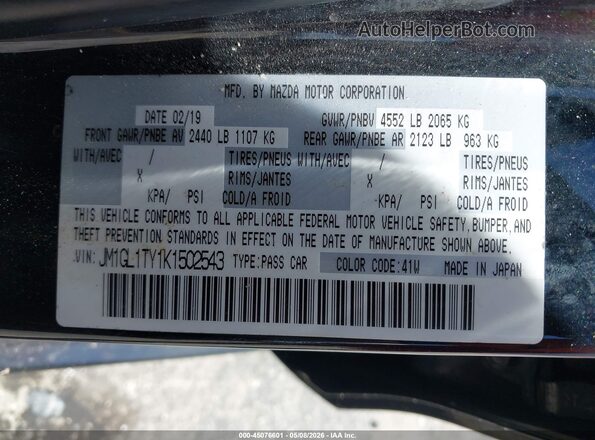 JM1GL1TY1K1502543 2019 MAZDA 6 Black Widok komory silnika