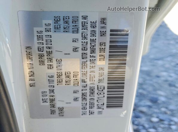 JM1GL1TY1L1514337 2020 MAZDA 6 White Շարժիչի բաժամունքի տեսք
