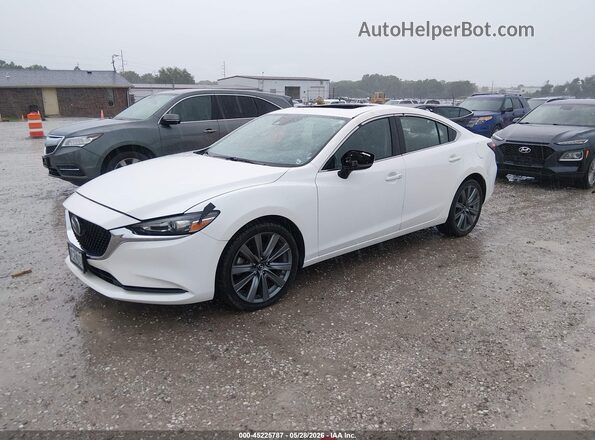 JM1GL1TY9K1502130 2019 MAZDA 6 White Առջևի ձախ երեք քառորդ տեսարան