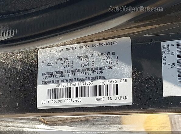 JM1GL1U56H1133563 2017 MAZDA 6 Gray 