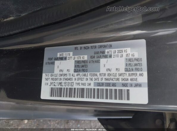 JM1GL1VM6L1518183 2020 MAZDA 6 Gray Engine compartment view