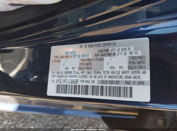 JM1GL1VM7J1329636 2018 MAZDA 6 Blue Շարժիչի բաժամունքի տեսք